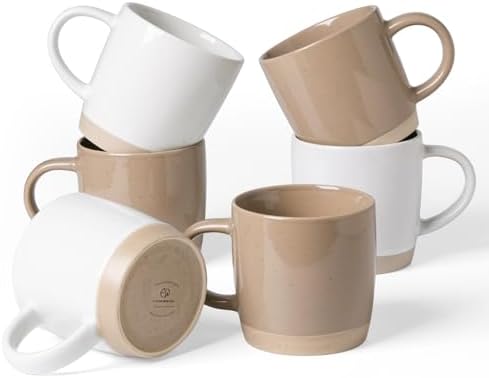 famiware Milkyway Coffee Mugs of 6, 13 oz Mug Set, Ceramic Cup with Handle by Famiware