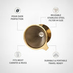 Pour Over Coffee Dripper, Stainless Steel Reusable Cone Filter, #4 Size Fits Most Carafes and Mugs (1 PC) - Image 5
