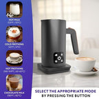 APQ Supply Black Electric Milk Frother and Steamer 11.8oz. Warm and Cold Foam Maker for Coffee. Functional 4-in-1 Automatic Milk Steamer and Frother for Latte, Hot Chocolate, Heating Baby Formula - Image 3