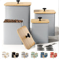 Kitchen Canisters for Countertop Set of 4 w/ Chalkboard Labels & Marker Pen by HBDesignCo