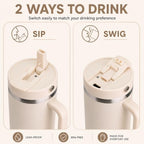 Farsea 40oz Insulated Stainless Steel Travel Tumbler with Handle & Straw - Image 5