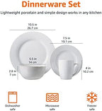 Amazon Basics 16-Piece Porcelain Dinnerware Set, Microwave and Dishwasher Safe, Service for 4, Plates, Bowls and Mugs, White - Image 7