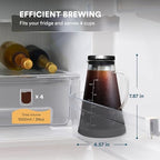 Airtight Cold Brew Iced Coffee Maker 1.0L with Double Wall Single Lip Insulated Glass Cup - Image 2