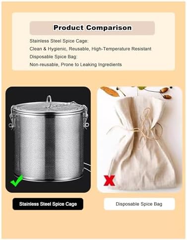 Stainless Steel Spice Infuser Basket Cooking Infuser Reusable Large Spice Strainer for Home Restaurant Kitchen(0.6 mm/22 x 17 cm) - Image 3