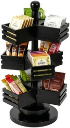 3-Tier Rotating Bamboo Tea Bag Organizer Carousel, Holds 108 Tea Bags by Unknown