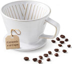 Gomakren 39oz Soup Mug with Handle & Lid, Extra Large Ceramic Ramen Bowl & Ceramic Pour Over Coffee Dripper, 3-Hole Cone Brewer by Gomakren