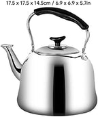 Whistling Tea kettle, 2L Stainless Steel Tea Kettle Stovetop With Anti-Hot Handle, Hot Water Boiling Tea Pots For Stove Top - Silver - Image 2