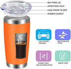 VEGOND 20oz Tumbler with Lid and Straw Stainless Steel Tumbler Cup Bulk Vacuum Insulated Double Wall Travel Coffee Mug Powder Coated Coffee Cup, Orange, 6 Pack - Image 2