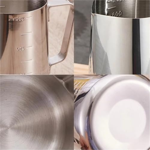 Milk Frother Cup Stainless Steel 350/550ml Espresso Coffee Pull Flower Milk Mugs Cup Stainless Steel Craft Latte Art Jug Pitcher Mug(550ml colorful) - Image 7