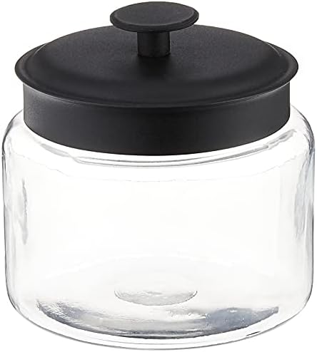 Anchor Hocking Montana Glass Jars with Fresh Sealed Lids, Black Metal, 48 oz (Set of 4) - - Image 2