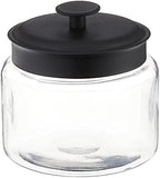 Anchor Hocking Montana Glass Jars with Fresh Sealed Lids, Black Metal, 48 oz (Set of 4) - - Image 2