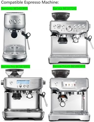 54mm Bottomless Portafilter Compatible with Breville Sage Espresso Machine Barista Express Pro Bambino BES450/BES500/BES840XL/BES870/878/880 Stainless Steel Filter Basket Wood Handle - Image 7