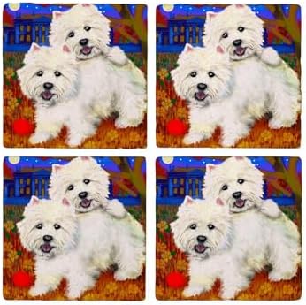 CafePress West Highland Terrier Westie Tumbled Stone - Set of 4 Coasters Set of 4 by CafePress