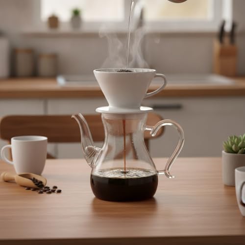 Versatile Borosilicate Glass Carafe, 22 oz Coffee Pot for Pour Over Brewing and Tea Serving with Handle - Image 2