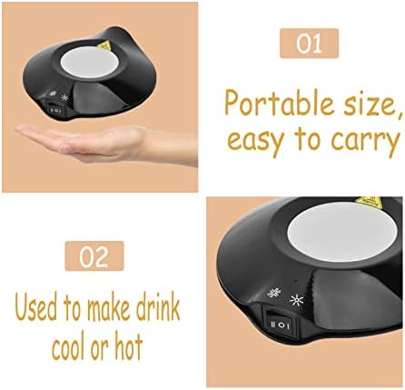 Yoidesu Cup Cooler Coffee Warmer, 2 in 1 Beverage Warmer and Drink Cooler, -3℃- 65 ℃ USB Heating and Cooling Mat Coffee Tea Beverage Cans Cooler & Warmer Heater Chilling Coasters(Black) - Image 4