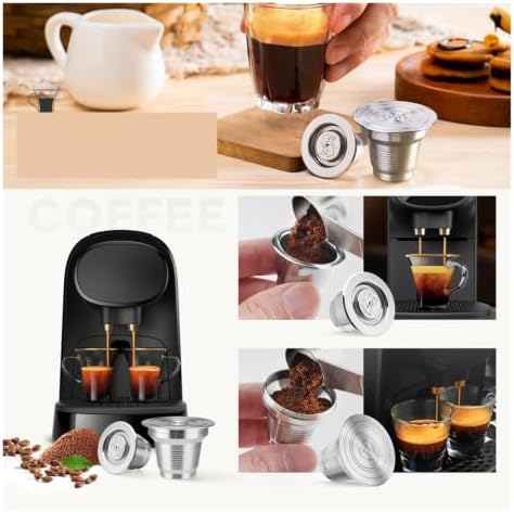 Refillable Reusable Capsule Capsule Espresso Coffee Maker Stainless Steel Filter Pod(1pc 1small 1tamper) - Image 6