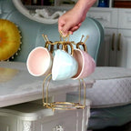 Golden Iron Mug Holder Stand for Storing and Drying Mugs - Image 6