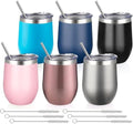 MEZMUT 12oz Insulated Wine Tumbler Bulk with Lid Wine Glass(Mixed,6 Pack) by MEZMUT