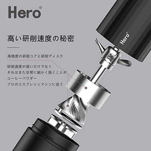 Hero S01 Hand Coffee Grinder, Stainless Steel Mortar, Adjustable Coarseness, Easy to Clean, Stainless Grinding core ABS shell（black） - Image 6