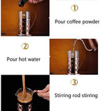 French Press Coffee Maker Stainless Steel Cafetiere Glass Jug, Stainless Steel Coffee Plunger Filter, Manual Coffee Maker Copper Finish, Coffee Press,-350ML - Image 4