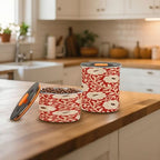 Red Peony Flowers Designed Food Storage Containers With Lids Stainless Steel Containers For Pantry Button Opening Canisters For Cereal - Image 7