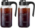 Mason Jar Pitcher, 2 pcs 64 oz (2 quart), Glass Pitcher with Lid by spreccio