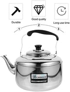 6L Stainless Steel Whistling Tea Kettle for Stovetop and Induction, Large Capacity Teapot with Handle, Efficient Heating for Gas and Electric Cookers - Image 7