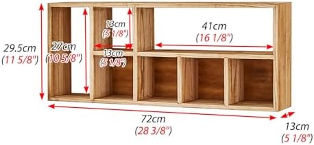 Floating Tea Cup Shelf Organizer, Multi-Cube Mug Display Stand, Farmhouse Wood Coffee Cup Holder, Wall Hanging Storage Rack for Coffee Bar(Natural,ligjt Grey) - Image 2