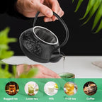 10oz/300ml Stovetop Tea Kettle, Japanese Cast Iron Teapot Traditional Kung Fu Teapot Kettle with Stainless Steel Infuser for Brewing Loose Leaf Tea - Image 5