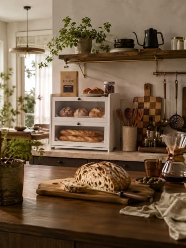 Bread Box for Kitchen Countertop Large Capacity with Top Storage Shelf - Image 5