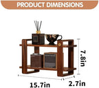Coffee Station Organizer for Kitchen Walnut Wooden Countertop Mug Holder 2 Tier Wooden Cup Organizer Stand Shelf - Image 2