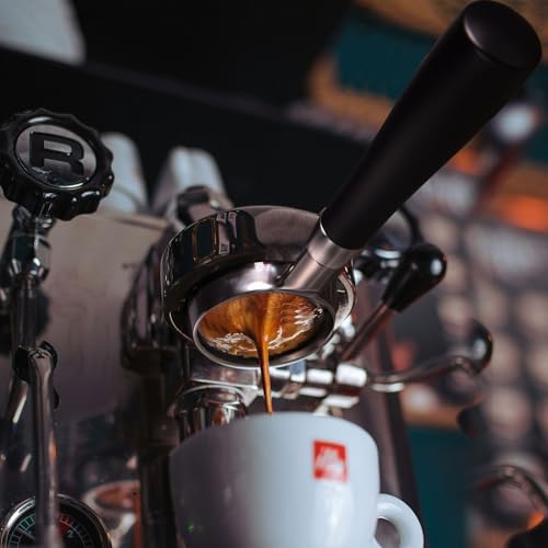 SANTOW 58mm Bottomless Portafilter for E61 Group Head, Naked Espresso Portafilter Compatible with ECM Rocket Sanremo Synesso Slayer VBM Machines, Black Anodized Aluminum Handle - Image 6