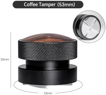 51/53/58.35mm Coffee Tamper Walnut Wood Cap Adjustable Depth Coffee Distributor Calibrated Espresso Tamper Coffee Accessories(53mm) - Image 2