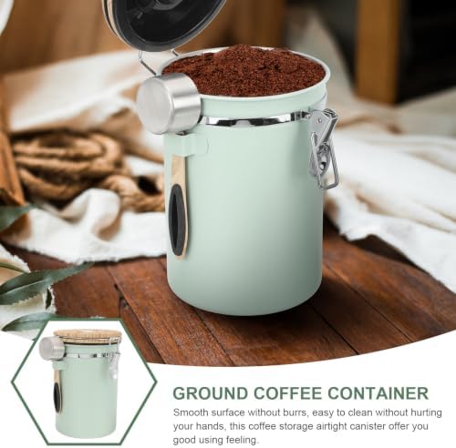 L Stainless Steel Coffee Storage Canister with Scoop and Airtight Lid - Image 3