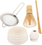 1 Set Matcha Bamboo Whisk and Ceramic Bowl, Japanese Tea Kit by LOCZUK