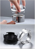 54mm Coffee Powder Receiving Dosing Ring Rotatable Aluminum Alloy Loop Coffee Machines Funnels Accessories (Color : Silver Size : 54mm) - Image 5