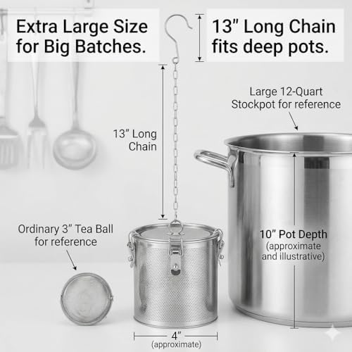 Hemoton Stainless Steel Spice Filter Hamper 6.29 Inch - Image 5