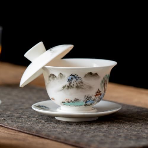 Gaiwan Tea Set Gongfu Tea Cup Chinese Landscape Ceramic Tea Set - Image 2