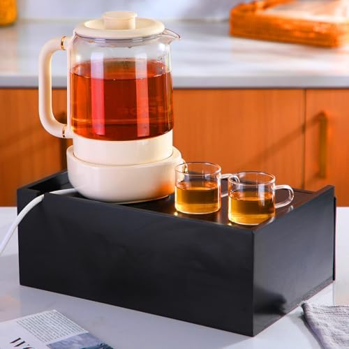 Cinnvoice Tea Bag Organizer Wooden Tea Storage Box, Black - Image 2