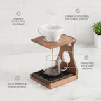 Coffee Filter Holder Stand, Bamboo and Rosewood Base with Stainless Steel Ring for Stable Support (1 PC) - Image 5