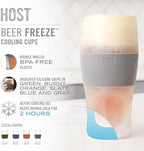 HOST Beer FREEZE Beer Glass Cups Set Drinking Glasses, Freezer Mugs with Gel Double Walled Cool Cups Plastic Multicolor 16oz Set of 4 - Image 2