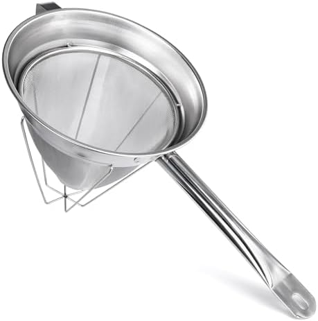 10" Chinois Strainer,18/8 Stainless Steel Conical Fine Mesh Bouillon Sieve by Unknown