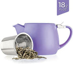 Tealyra - Pluto Porcelain Small Teapot Violet - 18.2-ounce (1-2 cups) - Matte Finish - Stainless Steel Lid and Extra-Fine Infuser To Brew Loose Leaf Tea - 540ml - Image 2