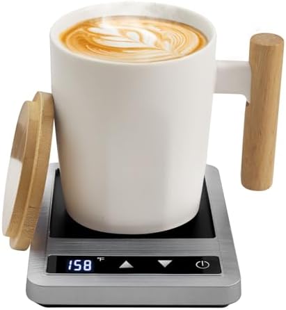 Coffee Mug Warmer & Mug Set 2025, Heated Cup for Desk with Temperature Control and Smart Auto Shut Off, 14oz by Unknown