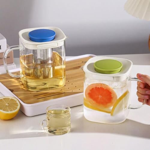 Removable Large Capacity Home teapot Transparent Glass Fruit Tea Kettle Water Pot with Infuser Tea Maker 1000ml/35.2oz Cleanable - Image 3