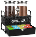 Glass Coffee Container with Shelf, 2x47oz Sugar Coffee Canister for Ground, Coffee Bean Storage Jar with Coffee Scoop for Kitchen Coffee Bar Decor and Accessories -Black by Unknown