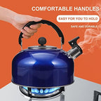 STOBAZA Whistling Tea Kettle Stainless Steel Stove Top Boiling Kettle with Ergonomic Handle for Tea Coffee Water and Daily Home Kitchen Use 2.10 Quart - Image 3