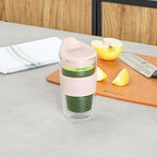 Restaurantware - Forma Professional 11.8 Ounce Insulated Travel Mugs, 10 Double Wall Coffee Mugs - Includes Lids And Sleeves, Reusable, Clear Borosilicate Glass Tumblers, Dishwashable, Microwavable - Image 3