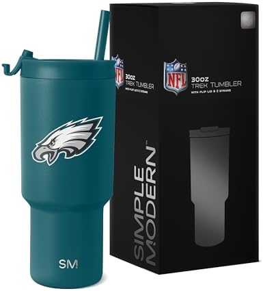 Simple Modern Philadelphia Eagles Tumbler with Flip Lid, Straw 30oz | NFL by Unknown