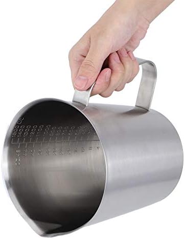 Stainless Steel Pitcher Stainless Steel Pitcher 1500ml Stainless Steel Coffee Milk Frothing Cup with Scale for Latte Art Coffee Shop Use - Image 4
